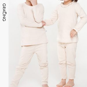 GRACING KIDS 天然彩棉【男童 / 女童】长袖长裤套装 Natural Colored Cotton【Boy / Girl】Kids Loungewear